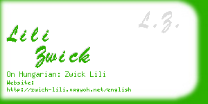 lili zwick business card